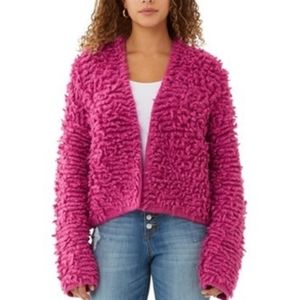 pink loop cardigan